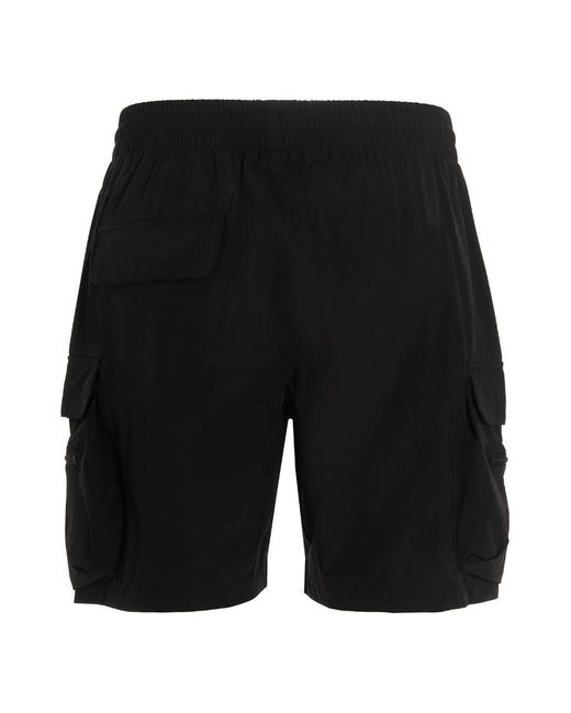 Represent Black Bermuda Shorts With Cargo Pockets for men