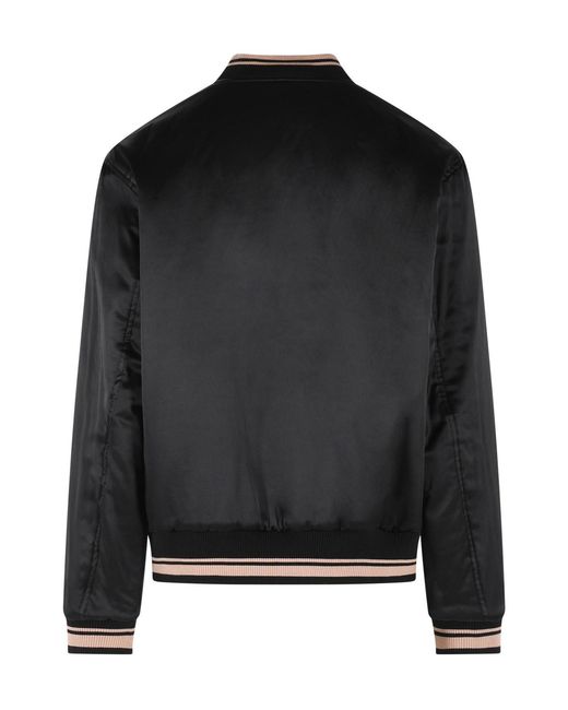 Dries Van Noten Black Volker Reversible Bomber Jacket for men