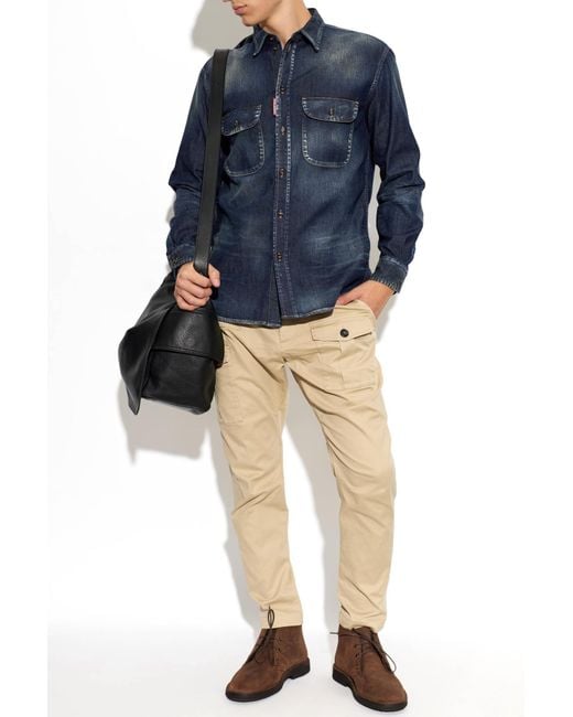 DSquared² Brown Round-Toe Ankle Boots for men
