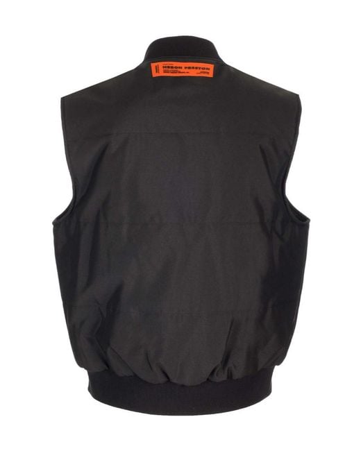 Heron Preston Black H.P.C. Security Zipped Gilet for men