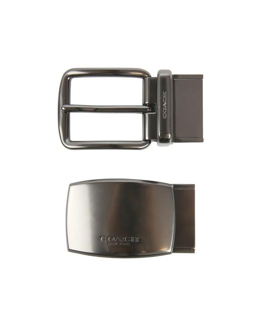 COACH Black Logo Embossed Belt for men