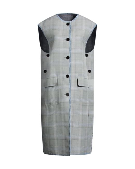 Marni Gray Plaid Sleeveless Coat