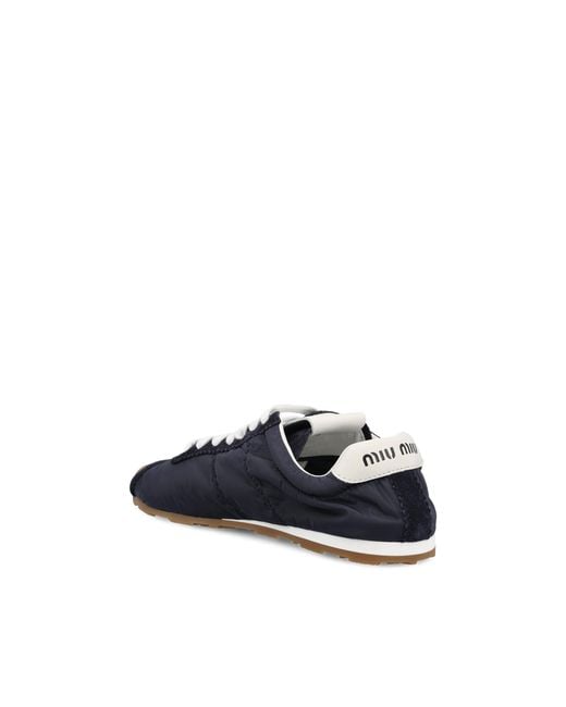 Miu Miu Blue Round-Toe Low-Top Sneakers