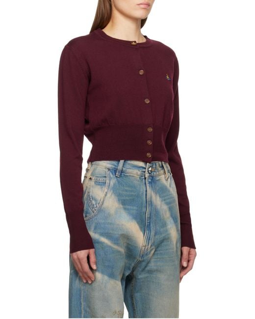 Vivienne Westwood Orb Embroidered Cropped Cardigan