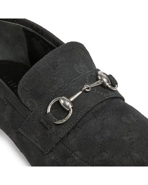 Gucci Black Worn-Out Effect Horsebit Loafers for men