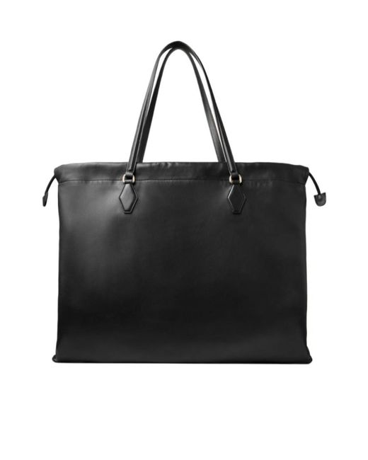 Jimmy Choo Black Large Drawstring Tote Bag