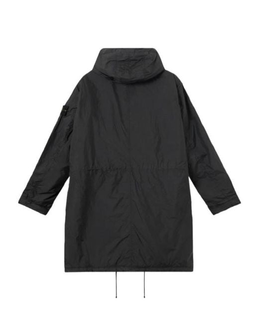 Stone Island Black Quilted High-Collar Vest With Adjustable Fit By for men