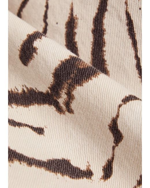 Ganni White Zebra-Print Jeans