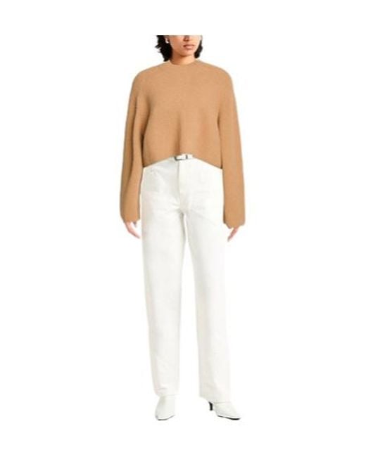 Max Mara Natural Solid-Color Knitted Top