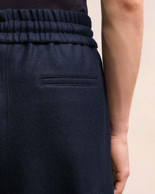 AMI Blue Ami Wide Elasticated Waist Trousers for men