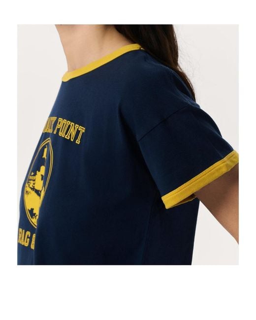 Rag & Bone Blue Montauk Boxy Ringer Tee