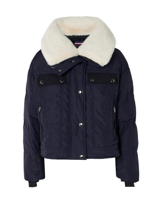 Fusalp Blue Lakki Plush-Trimmed Quilted Padded Canvas Jacket