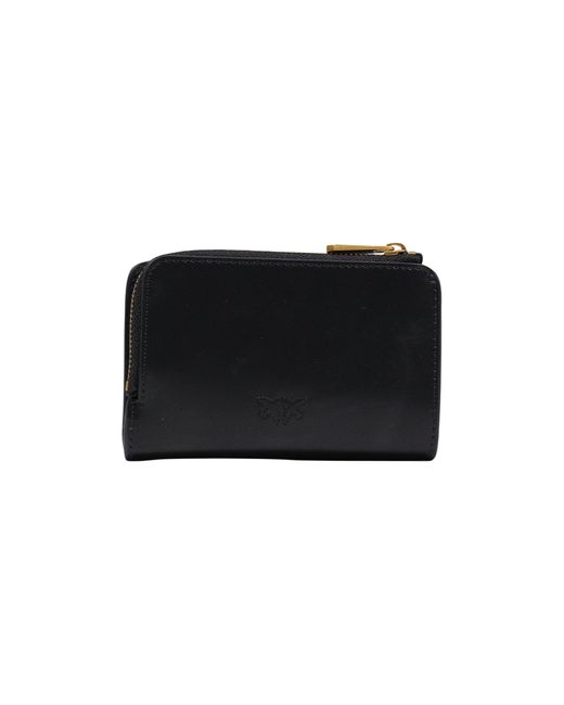 Pinko Black Logo Plaque Mini Wallet