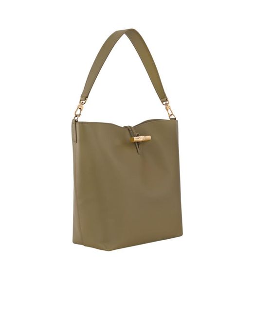 Longchamp Multicolor Bamboo Clasp Leather Shoulder Bag