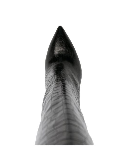 Paris Texas Black Thick-Heeled Boots