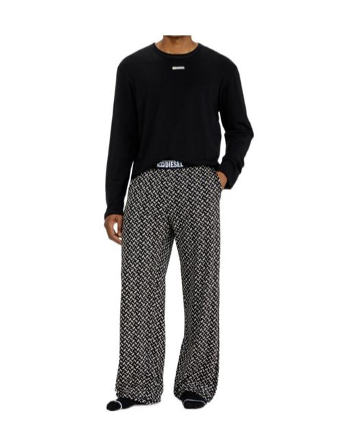 DIESEL Black Nolan Logo Print Pyjamas for men