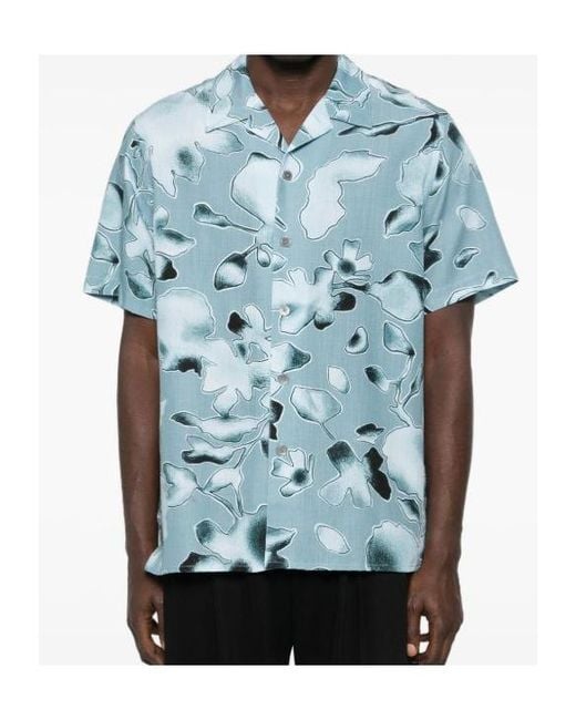 Paul Smith Blue Ps Paul Smith Pattern-Printed Short-Sleeved Shirt for men