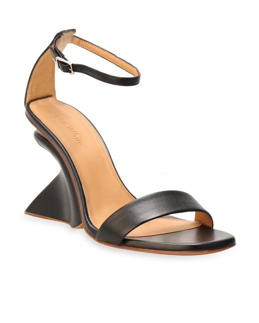 Off-White c/o Virgil Abloh Metallic Minimalist High-Heeled Sandals