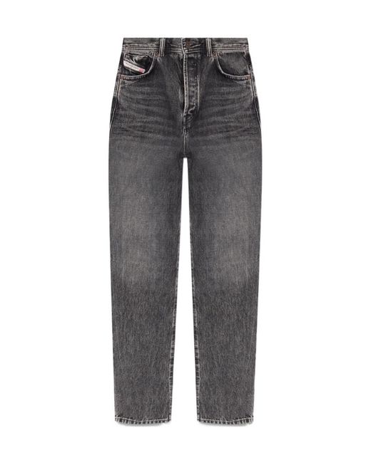 DIESEL Gray 1956 Straight-Leg Cropped Jeans