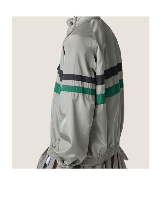 Miu Miu Gray Silk Tech Blouson