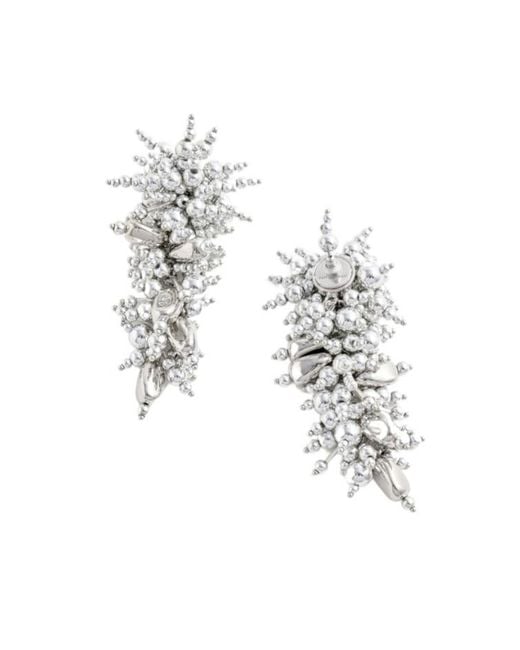 Self-Portrait White Beaded Dangle Earring