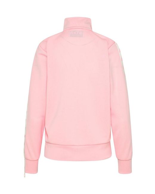 Golden Goose Deluxe Brand Pink Denise Star Collection Zipped Sweatshirt With Strip And Contrasting Stars