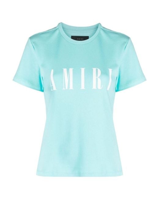 Amiri Blue Logo-Print Cotton T-Shirt