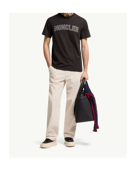Moncler Black Logo Cotton T-Shirt for men