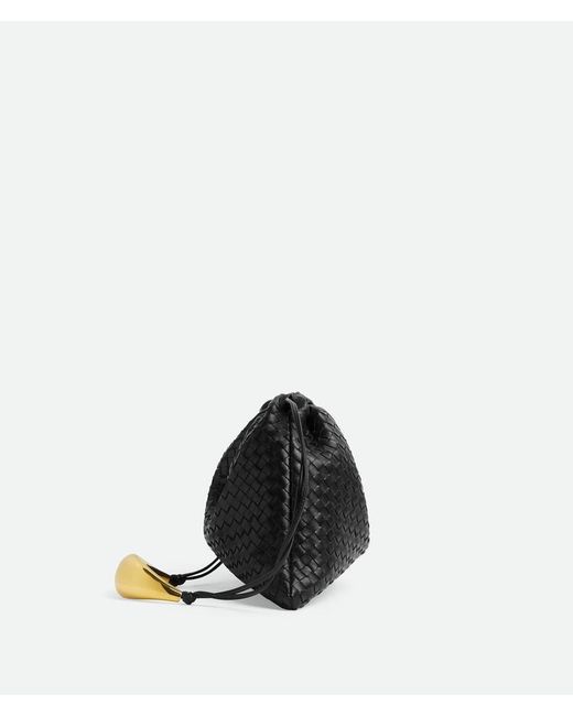 Bottega Veneta Black Calfskin Embellished Dustbag Shoulder Bag