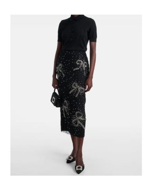 Carolina Herrera Black Silk And Cotton-Blend Polo Shirt