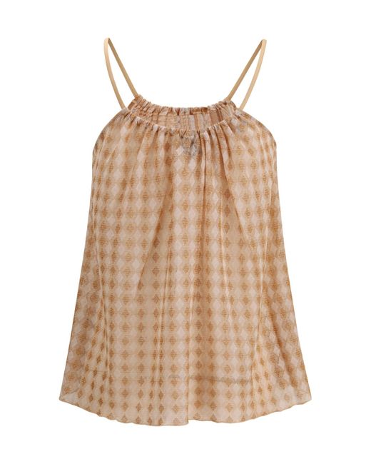 Forte_forte Brown Diamond Jersey Camisole Top