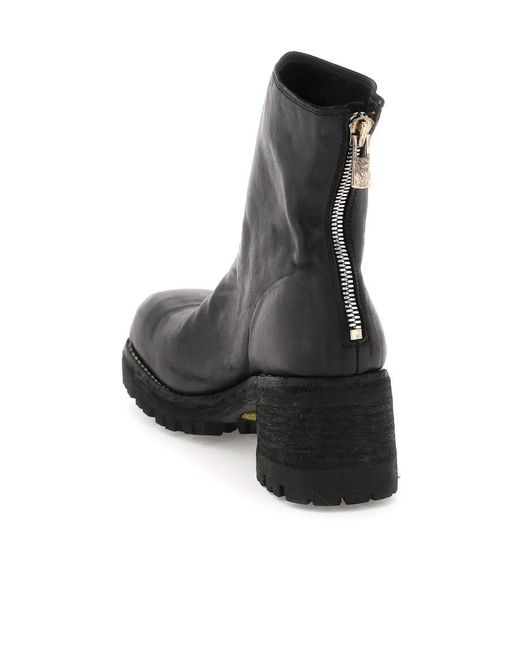 Guidi Black Square Head And Ankle Boots