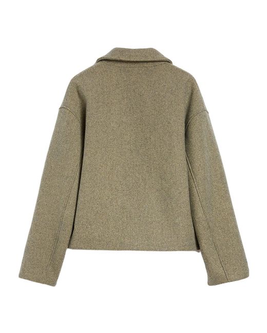 Jil Sander Green Gabardine Padded Jacket for men