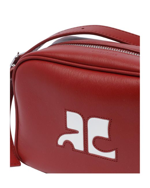 Courreges Red Courrèges Reedition Logo Patch Zip-Up Shoulder Bag