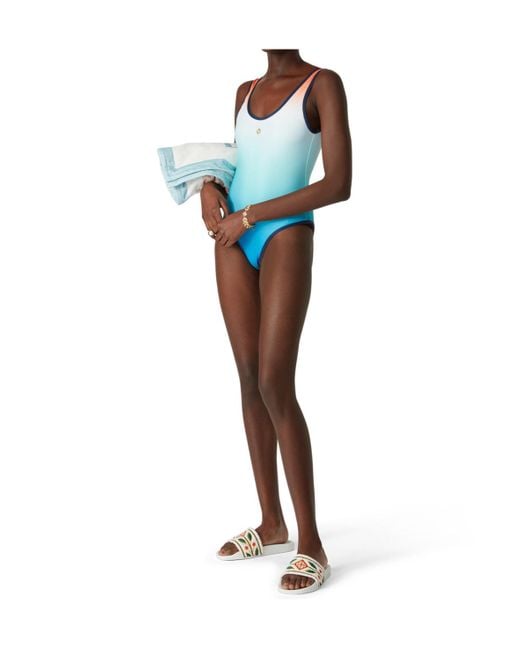 Casablanca Blue Gradient One-Piece Swimsuit
