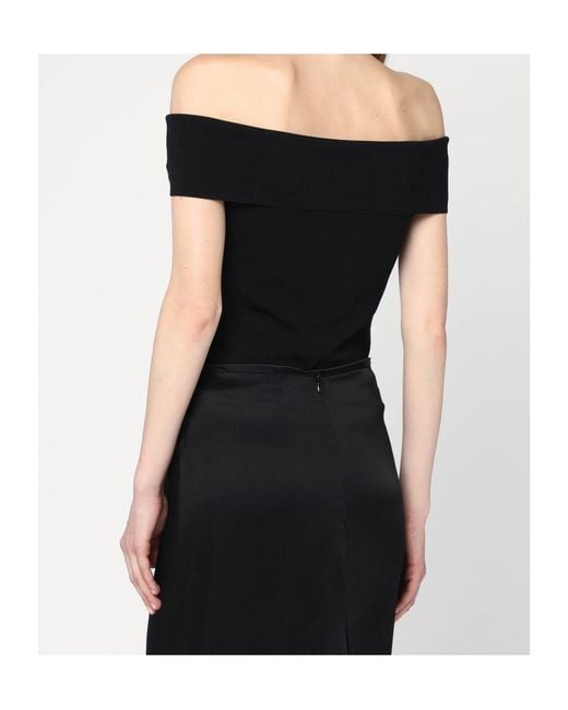 Anine Bing Black Off-Shoulder Top