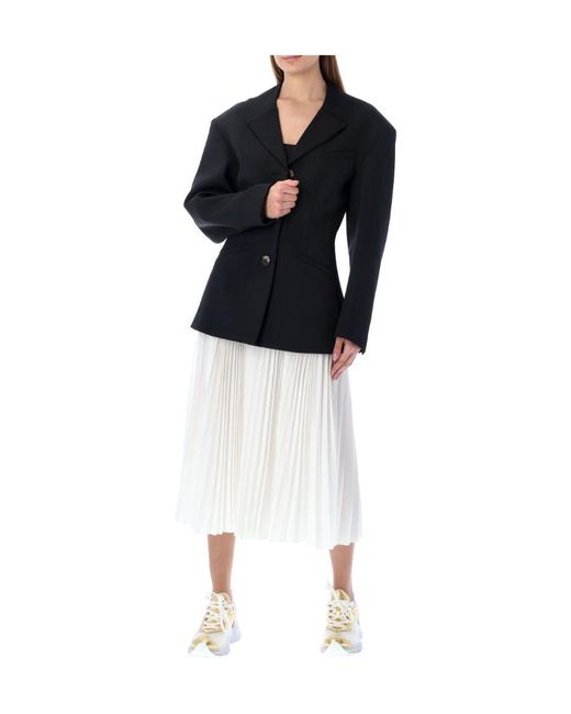 Dior White Christian Pleated High Waist Midi Skirt
