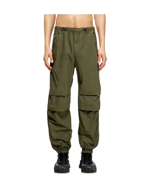 DIESEL Green P-Stitch Cargo Joggers for men