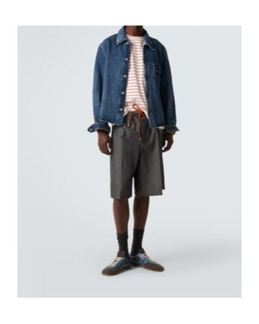 Plan C Gray Wool Shorts for men