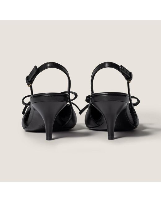 Miu Miu Black Pointed-Toe Slingback Pumps