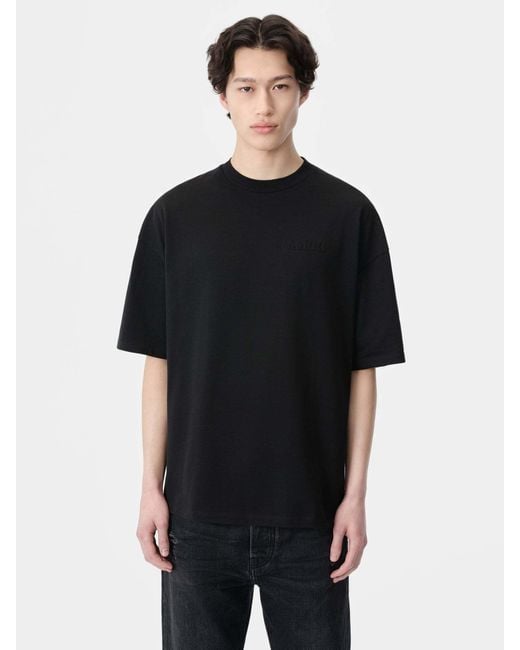 Amiri Black Logo Embroidered Oversized T-Shirt for men