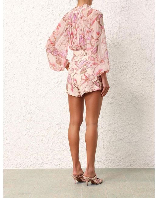 Zimmermann Pink Matchmaker Billow Blouse