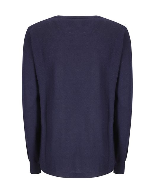 Extreme Cashmere Blue Crew Neck Wool Blend Knit Sweater