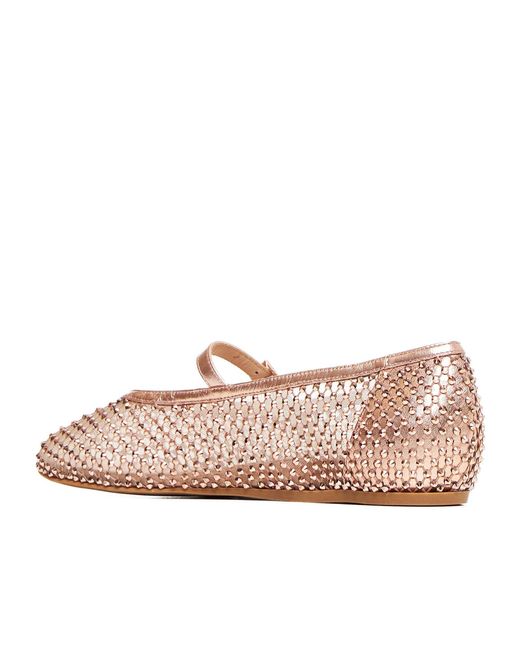 Le Silla Pink Gilda Crystal Embellished Ballet Flats