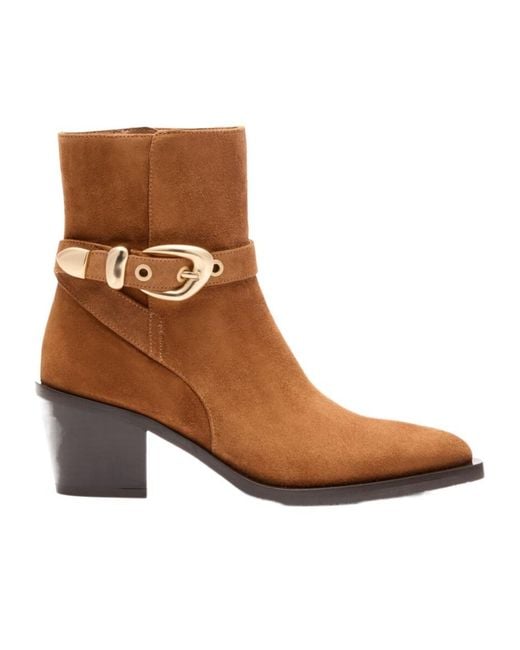 Stuart Weitzman Brown Maven Western Bootie