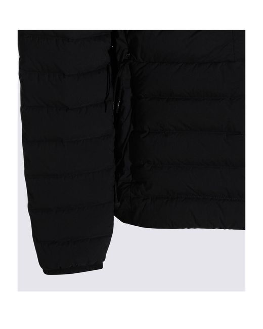 Stone Island Black Zipped Hooded Coat for men