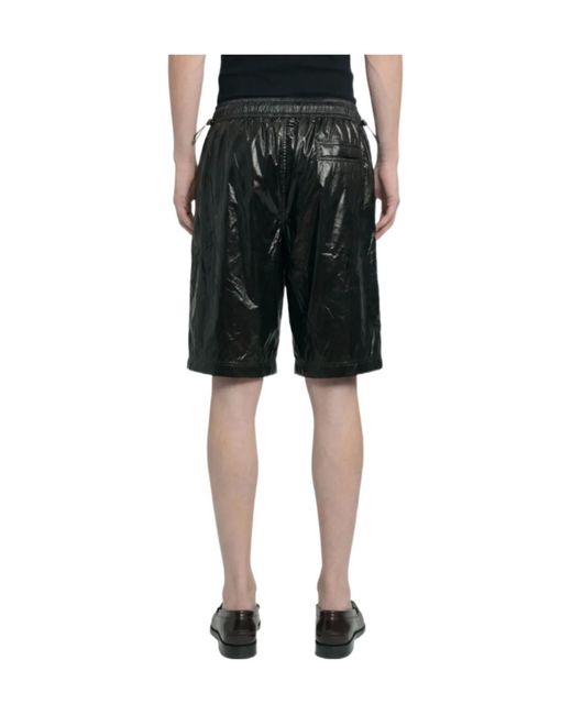 Herno Black Drawstring Elasticated-Waistband Shorts for men