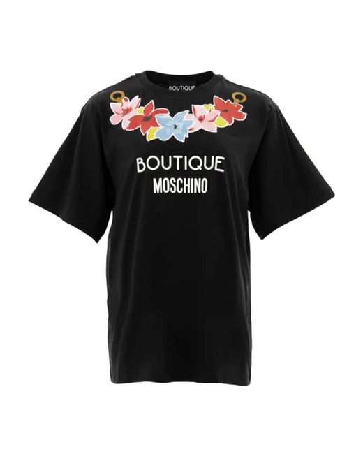 Moschino Black Printed Short-Sleeved T-Shirt
