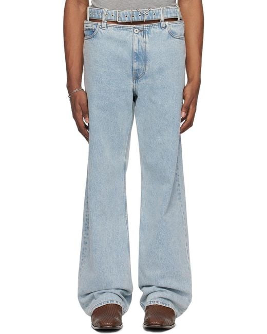 Y. Project Blue Y Belt Jeans for men