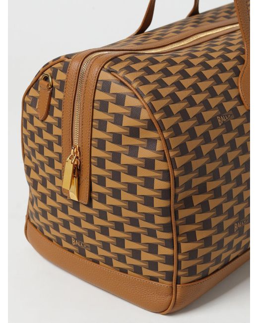 Bally Brown Logo Travel Bag for men